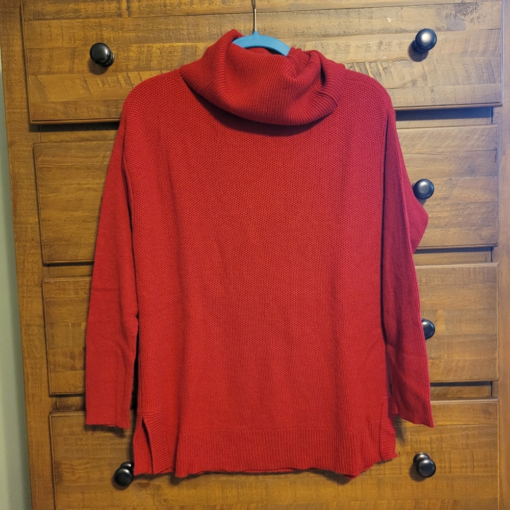 Talbots red cowl neck sweater size medium